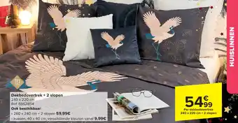 Carrefour Dekbedovertrek + 2 slopen 240 x 220 cm aanbieding
