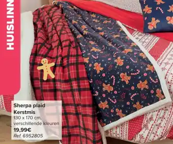 Sherpa plaid Kerstmis 130 x 170cm