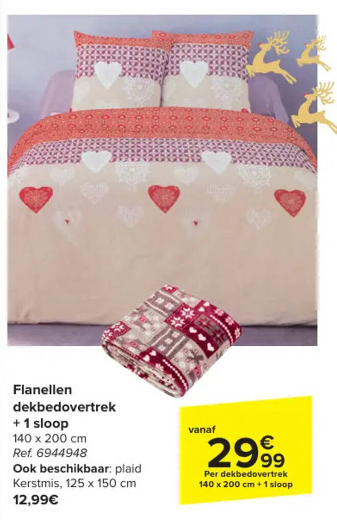 Carrefour Flanellen dekbedovertrek + 1 sloop aanbieding