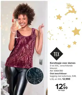 Kersttopje voor dames S tot XXL