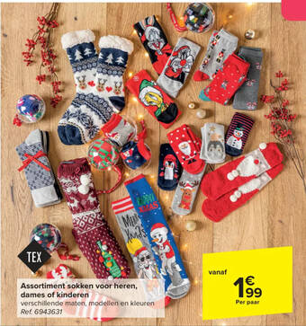 Carrefour Assortiment sokken voor heren, dames of kinderen aanbieding