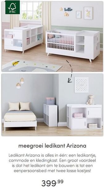 Baby & Tiener Meegroei ledikant arizona aanbieding