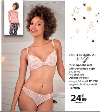 Carrefour BRIGITTE BARDOT Push-upbeha met voorgevormde cups aanbieding