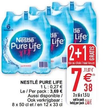 Cora Nestlé pure life aanbieding