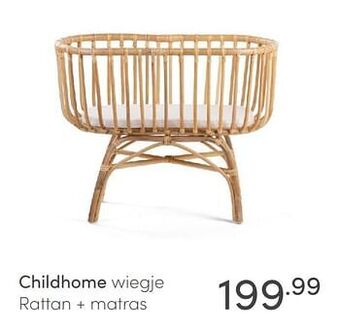 Baby & Tiener Childhome wiegje rattan + matras aanbieding