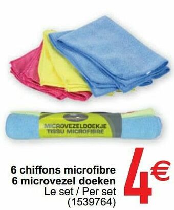 Cora 6 chiffons microfibre 6 microvezel doeken aanbieding