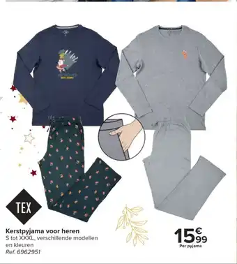 Carrefour Kerstpyjama voor heren S tot XXXL aanbieding