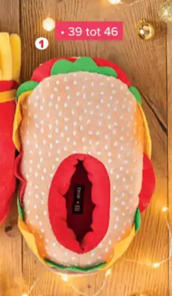3D-pantoffels hamburger + frieten voor heren 39 tot 46