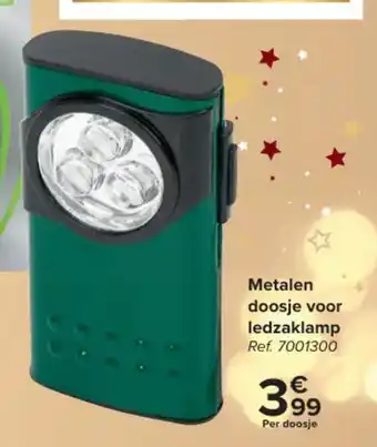 Metalen doosje voor ledzaklamp