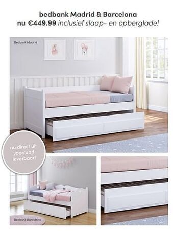 Baby & Tiener Bedbank madrid + barcelona aanbieding