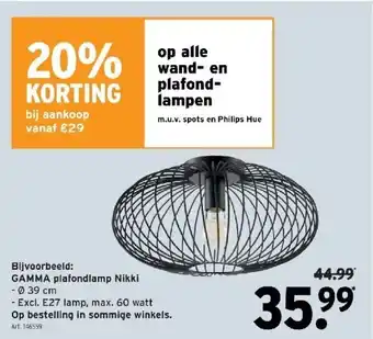 GAMMA Gamma plafondlamp nikki aanbieding