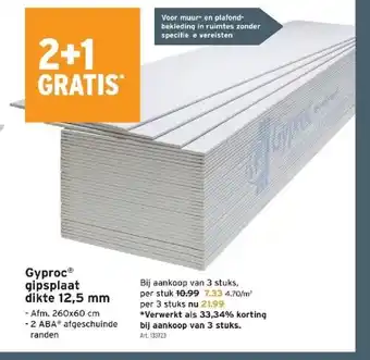 GAMMA Gyproc gipsplaat dikte 12,5 mm aanbieding