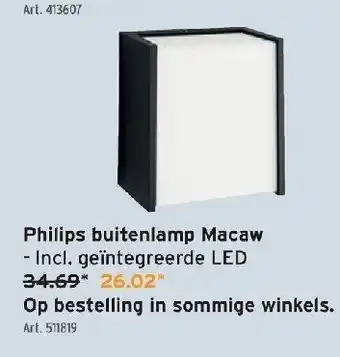 GAMMA Philips buitenlamp macaw aanbieding