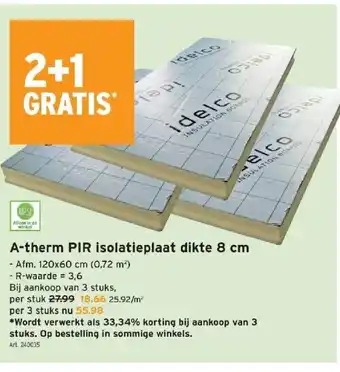 GAMMA A-therm pir isolatieplaat dikte 8 cm aanbieding