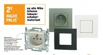 GAMMA Niko stopcontact 2-polig met aarding 28,5 mm wit aanbieding