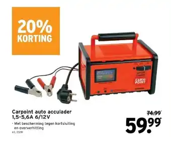 GAMMA Carpoint auto acculader 1,5-5,6a 6/12v aanbieding