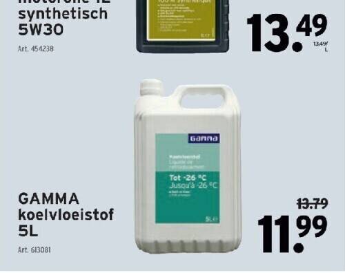 GAMMA Gamma koelvloeistof 5l aanbieding
