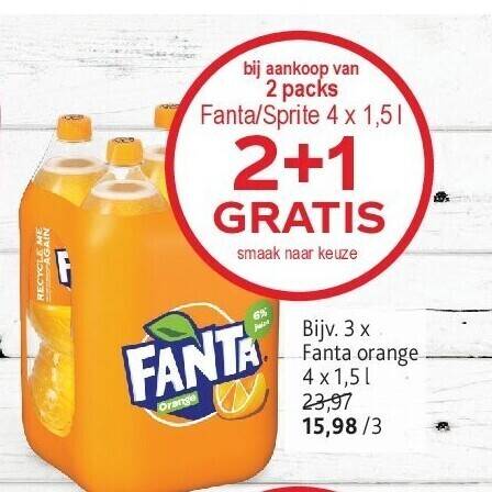 Alvo Fanta orange 4 x 1,5 l aanbieding