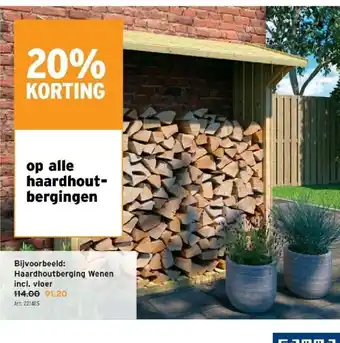 Haardhoutberging wenen incl. vloer