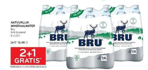 Alvo Natuurlijk mineraalwater bru licht bruisend 6 x 1,25 l aanbieding