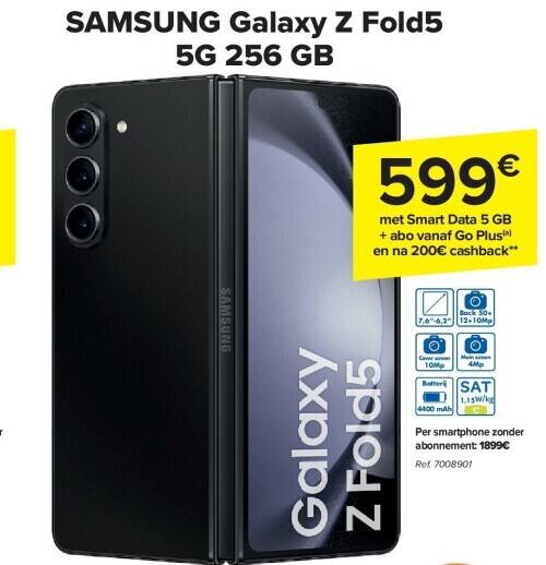 Carrefour Samsung galaxy z fold5 5g 256 gb aanbieding