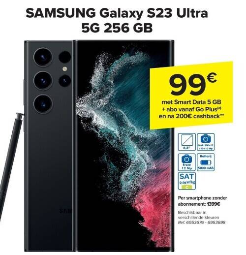 Carrefour Samsung galaxy s23 ultra 5g 256 gb aanbieding