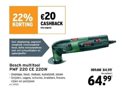 GAMMA Bosch multitool pmf 220 ce 220w aanbieding