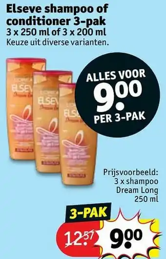 Kruidvat Elseve shampoo dream long aanbieding