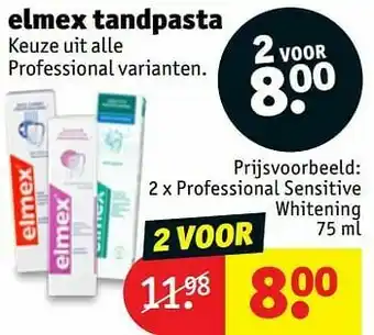 Kruidvat Elmex tandpasta professional sensitive whitening aanbieding
