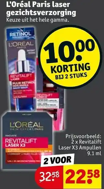 Kruidvat L`oréal paris revitalift laser x3 ampullen aanbieding