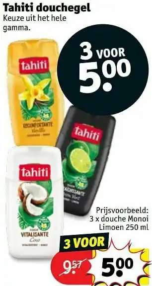 Kruidvat Tahiti douche monoi limoen aanbieding