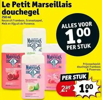 Kruidvat Le petit marseillais douchegel framboos + pioenroos aanbieding