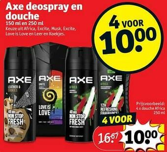Kruidvat Axe douche africa aanbieding
