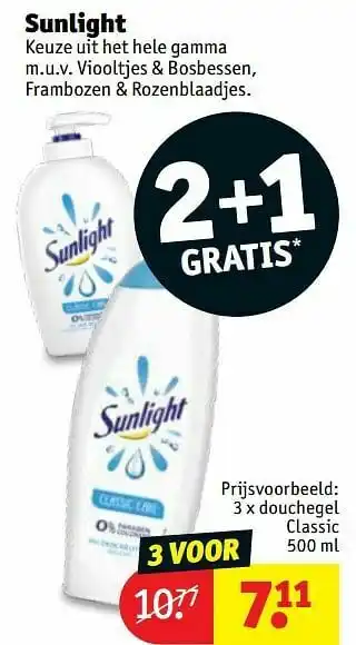 Kruidvat Sunlight douchegel classic aanbieding