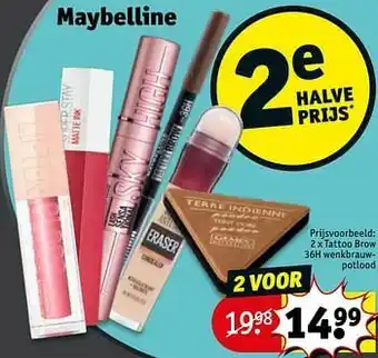 Kruidvat Maybelline tattoo brow 36h wenkbrauwpotlood aanbieding