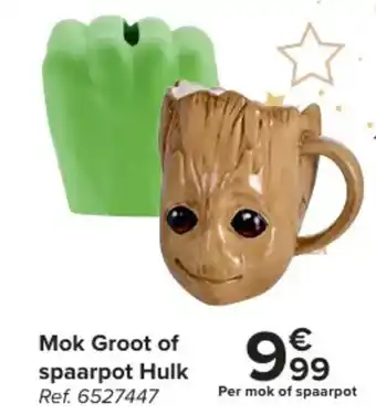 Carrefour Mok Groot of spaarpot Hulk aanbieding