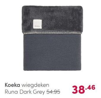 Baby & Tiener Koeka wiegdeken runa dark grey aanbieding