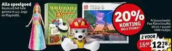 Kruidvat Paw patrol knuffel + puzzel aanbieding