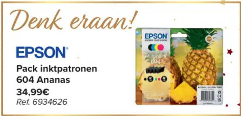 Carrefour EPSON Pack inktpatronen 604 Ananas aanbieding