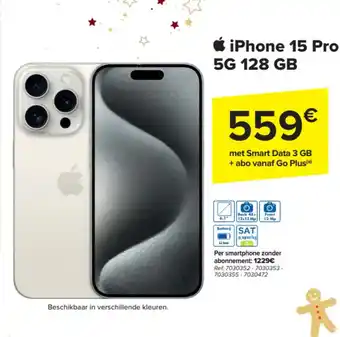 Carrefour iPhone 15 Pro 5G 128 GB aanbieding