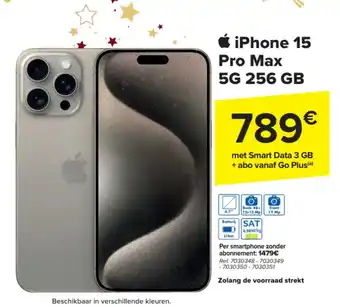 Carrefour iPhone 15 Pro Max 5G 256 GB aanbieding