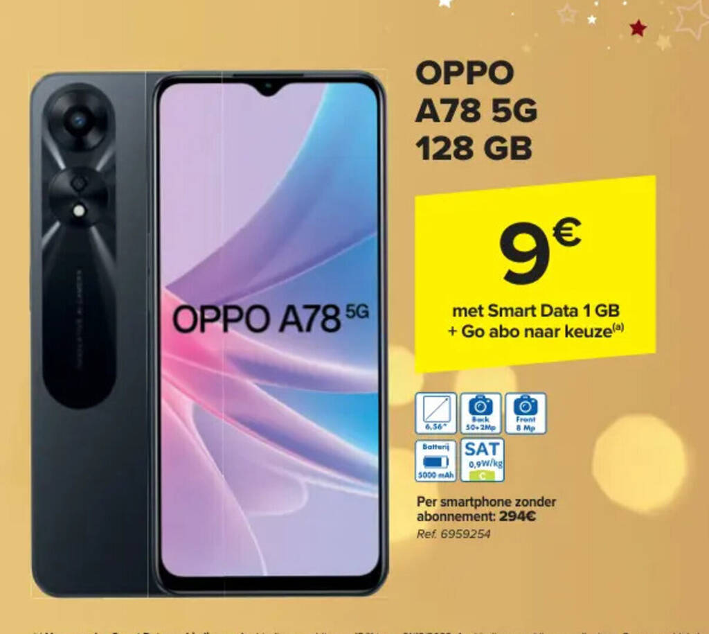 Carrefour OPPO A78 5G 128 GB aanbieding