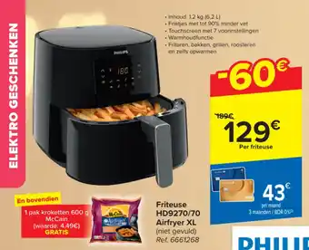Carrefour PHILIPS Friteuse HD9270/70 Airfryer XL aanbieding