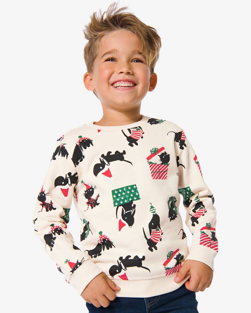 HEMA Hema kinder kerst sweater beige (beige) aanbieding