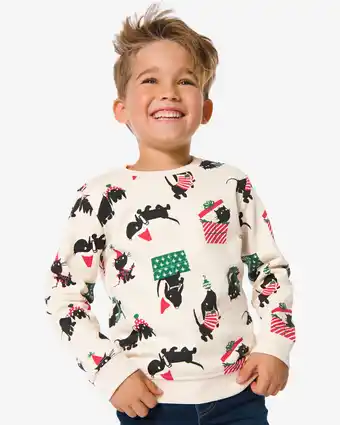 HEMA Hema kinder kerst sweater beige (beige) aanbieding