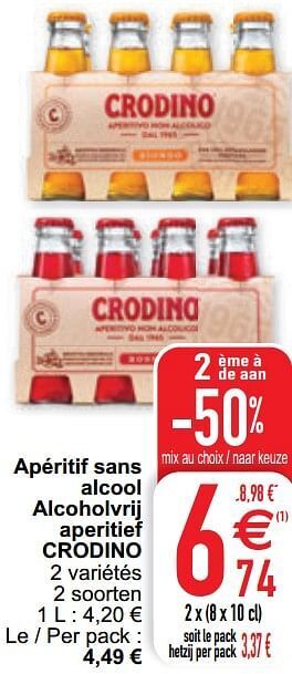 Apéritif sans alcool alcoholvrij aperitief crodino