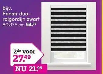 Leen Bakker Fenstr duorolgordijn zwart aanbieding