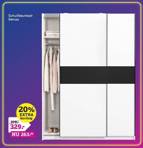 Leen Bakker Schuifdeurkast genua aanbieding