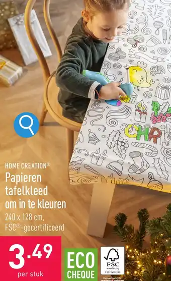 ALDI Papieren tafelkleed om in te kleuren aanbieding