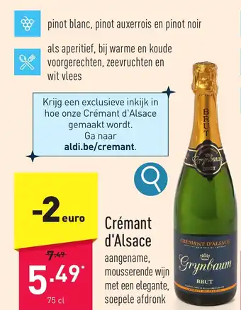 ALDI Crémant d'Alsace 75 cl aanbieding